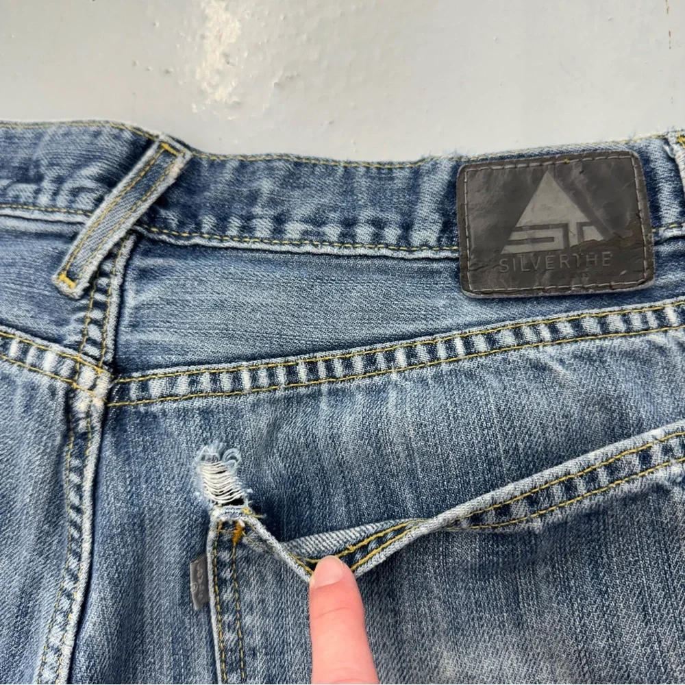 Y2K Levi’s Silvertab Jeans Low Loose Baggy Wide Skater Distressed - Picture 9 of 10